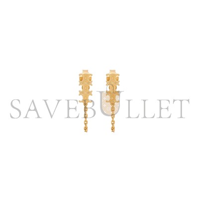 CELINE TRIOMPHE CHAIN EARRINGS IN BRASS WITH GOLD FINISH GOLD 460RC6BRA-35OR